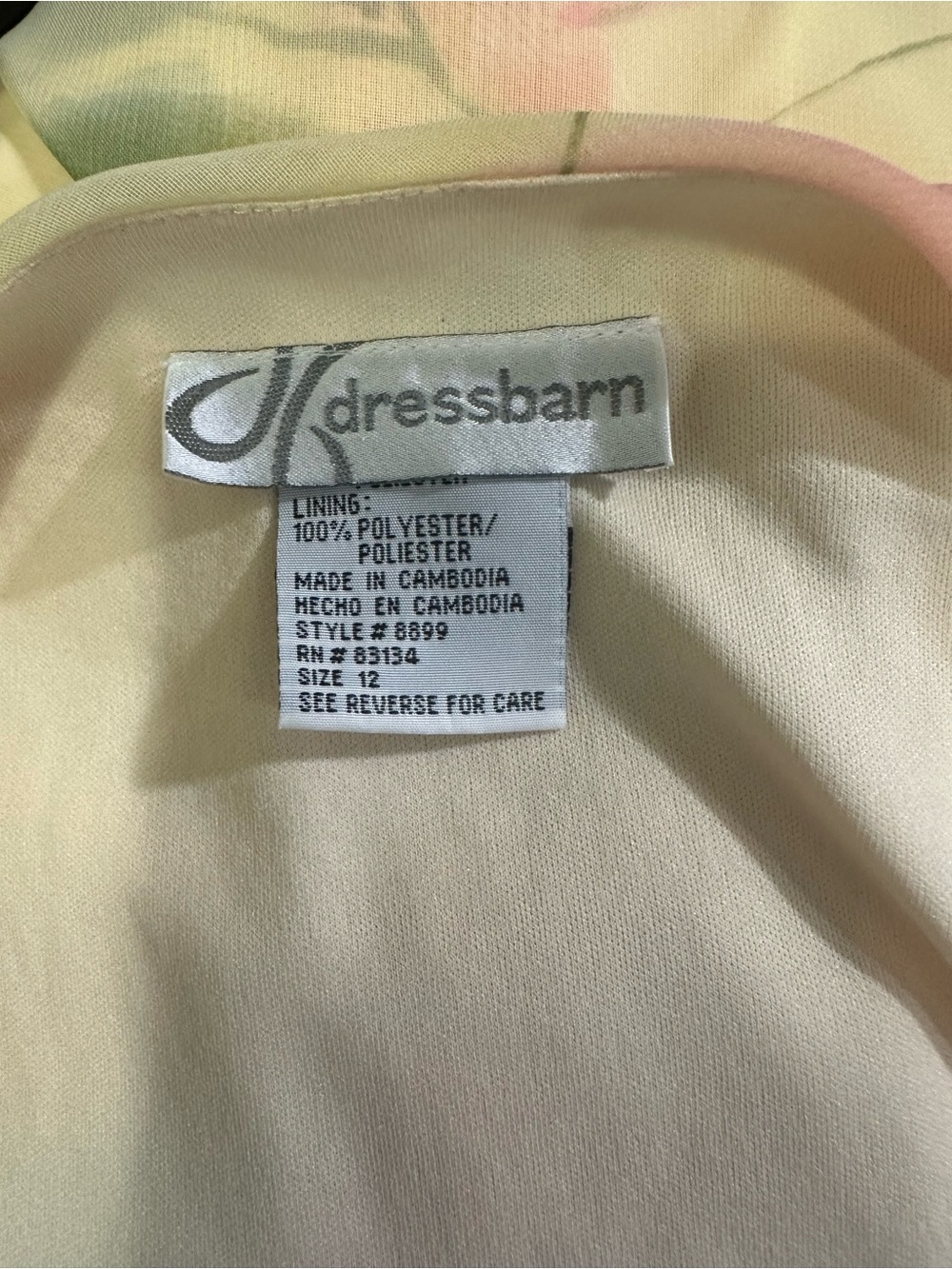 Dress Barn Butter Yellow Y2K Vintage Floral Maxi Dress Sz 12 Dainty Semiformal - Picture 6 of 9